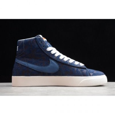 Nike Erkek Blazer Mid Koyu Mavi Kaykay Ayakkabı Türkiye - V4OALQSQ